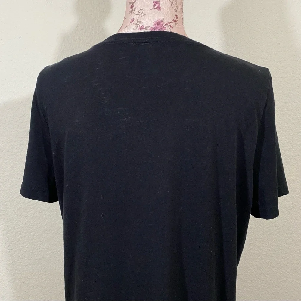 Pink VS sz:L Black Short Sleeve High-Low Sheer Tee - Picture 9 of 12